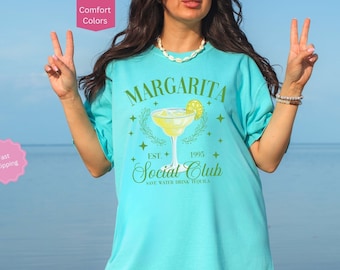 Margarita Social Club Shirt, Tropical Beach Girls Trip Shirt, Girls Night Out Cocktail Club Tshirt, Save Water Drink Tequila, Tequila Gift