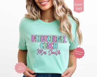 Personalized Instructional Coach Shirt, Academic Coach Name T-Shirt