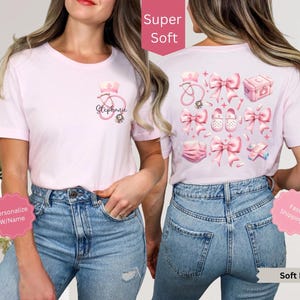 Custom Nurse Coquette Shirt, Nurse Appreciation Gift, RN Pink Bow Shirt, Personalized Coquette Nurse Name Tshirt, Registered Nurse Shirt