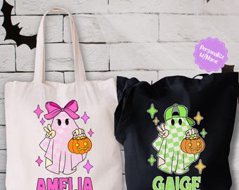 Personalized Halloween Trick or Treat Bag: Custom Canvas Tote