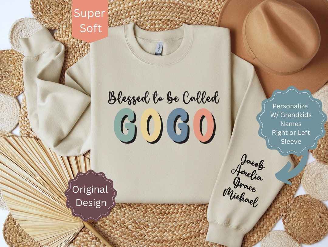 Personalized GOGO Sweatshirt With Grandkids Names, Custom GOGO Shirt