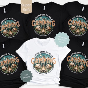 Custom Family Camping Shirts, Personalized Gift for Family Vacation, Matching Family Tshirts for Camping Trip, Family Reunion Vacay Shirt