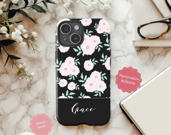 Personalized Phone Case, Custom Coquette Aesthetics Phone Case with Name, Flower Phone Case, Cell Phone Case, Cute Phone Case, Gift for Her