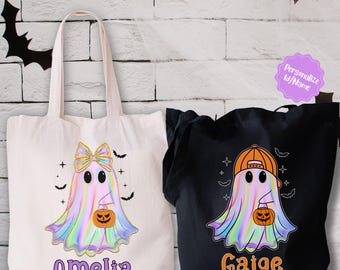 Personalized Halloween Trick or Treat Bag: Custom Canvas Tote
