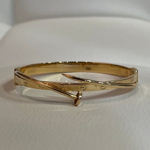 Iced Nail Bracelet - 18k Gold [Cartier Style]