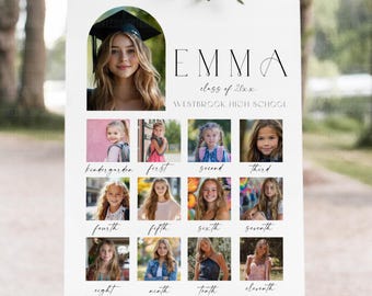 Graduation Welcome Sign With Personalized Pictures, Graduation Party Welcome Sign She Did It, College Graduation Welcome Sign Picture, CANVA