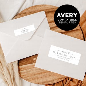 Avery 5160 Labels Template, Editable Return & Recipient Address Label Printables, Quick Edit Templett for Wedding Invite Envelopes Download