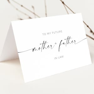 To My Future Mother-In -Law Father-In-Law Card | To My Parents-In-Law on My Wedding Day | Thank You Wedding Note Card Templett | SPM08