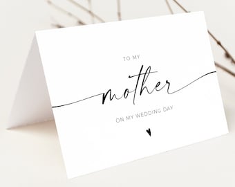 To My Mom On My Wedding Day |  Wedding Party Card | Thank You Wedding Card | Mom Wedding Day Card | Mother Of The Bride| Templett Editable