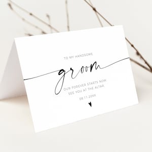 Wedding Letter to Groom | Wedding Gift for Husband-to-be | To My Handsome Groom on Our Wedding Day | Bride to Groom Editable Note Card DIY