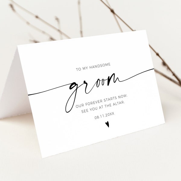 Wedding Letter to Groom | Wedding Gift for Husband-to-be | To My Handsome Groom on Our Wedding Day | Bride to Groom Editable Note Card DIY