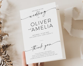 Church Wedding Program Template | Editable Catholic Mass Printable Ceremony | Templett Order of Service Booklet DIY Digital Download