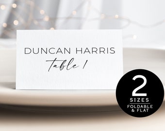 Minimal Wedding Place Card | Printable Table Name Cards Template | Editable Templett Instant Download
