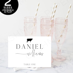 Wedding Place Card With Food Icon, Editable Table Place Cards With Meal Choice Printable Template, Reception Childhood Photo Number Download