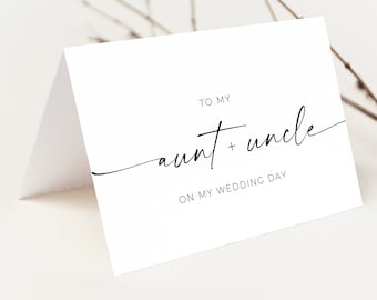 To My Aunt and Uncle On My Wedding Day | Wedding Day Thank You Card for Aunt & Uncle | Aunt Uncle Wedding Day Notes | Wedding Day |Printable