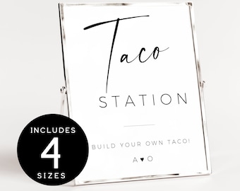 Taco Bar Sign | All You Need is Love and Tacos | Taco Bout Love | Modern Wedding Taco Table Sign | Instant Download | wedding taco sign