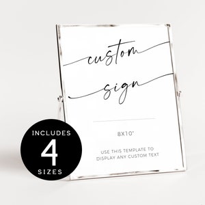Custom Sign Template | Minimalist Wedding Sign Printable | Customizable Wedding Signage | Minimalist Shower Sign | Modern Wedding Sign DIY