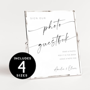 Photo Guestbook Sign | Photo Guestbook Sign Printable | Photo GuestBook Sign Template |  Polaroid Wedding Sign | Leave A Photo | Snap It