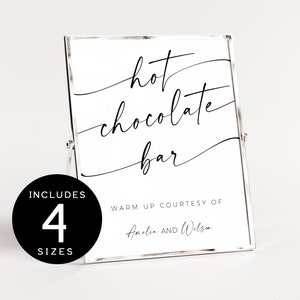 Hot Chocolate Bar Sign, Winter Wedding Sign Templates, Editable Hot Cocoa Bar Template, Wedding Coffee Bar Printable, Instant Download