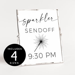 Sparkler Send Off Sign | Minimalist Wedding Sparkler Send Off | Newlywed Send Off Sign |Modern Send Off Sparkler Sig |Printable Wedding Sign