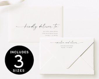 Address Labels Template Minimalist Wedding, Return Address Editable Envelope Printable DIY Templett Instant Digital Download