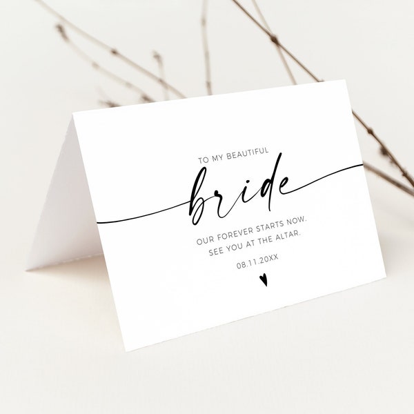 To My Bride On Our Wedding Day | Groom to Bride Gift  | Card to My Wife On My Wedding Day | Editable Wedding Day Card Printable Foldable