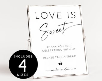 Love is Sweet Please Take A Treat Sign | Modern Minimalist Wedding Sign | Minimalist Love is Sweet | Printable Dessert Table Sign | SPM08