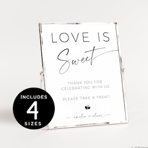 Love is Sweet Please Take A Treat Sign | Modern Minimalist Wedding Sign | Minimalist Love is Sweet | Printable Dessert Table Sign | SPM08