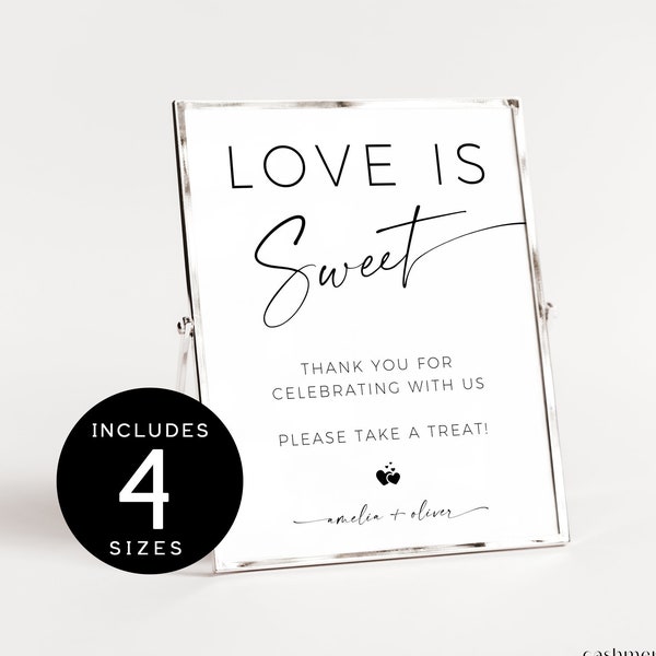 Love is Sweet Please Take A Treat Sign | Modern Minimalist Wedding Sign | Minimalist Love is Sweet | Printable Dessert Table Sign | SPM08