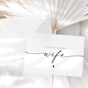 I Can't Wait To Be Your Wife | To My Groom Wedding Day Card | I Can't Wait To Marry You | To My Future Husband Gift | Editable Wedding Card