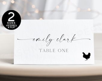 Place Card With Meal Icons Print | Personalized Wedding Place Cards With Meal Choice | Place Card Food Option | Place Card With Meal Icon