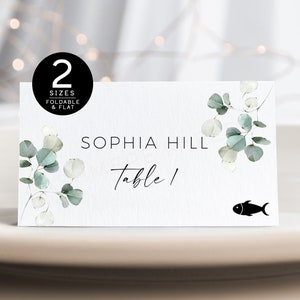 Wedding Place Cards and Meal | Name Card Template | Place Card With Meal Choice Icon, Wedding Place Card Meal Icon, Boho Wedding Place Card