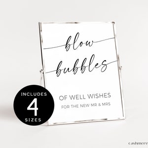 Bubble Send Off Sign | Wedding Bubbles Sign Printable| Editable Newlywed Send Off Sig | Instant Download | |Newlywed Table Top Sign Template