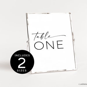 Digital Files Table Number | Wedding Table Numbers Set of 20 | Modern Printable Table Decor Signs | 20 Script Number Cards Sign Templates
