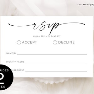 RSVP Card Template | Minimalist Wedding Response | Modern Online Reply Card | 100% Editable Template, Minimalist, Digital Download, Templett