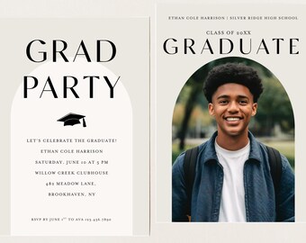 2026 Graduation Announcement Template, Senior Grad Invite, Editable CANVA Graduation Card, Printable Party Invitation, Instant Download
