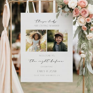 Rehearsal Dinner Welcome Sign, These Kids Are Getting Married Poster, Editable Wedding Welcome Sign Printable Wedding Signage Template CANVA