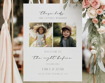 Rehearsal Dinner Welcome Sign, These Kids Are Getting Married Poster, Editable Wedding Welcome Sign Printable Wedding Signage Template CANVA