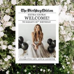 Birthday Newspaper, Newspaper Template, Canva Template, Newspaper Poster, Editable Newspaper, Editable Template, Birthday Invitation, Canva Newspaper, Birthday Printable, Newspaper Sign, Birthday Milestone, Birthday Decor, Newspaper Custom, Printed and Shipped Sign