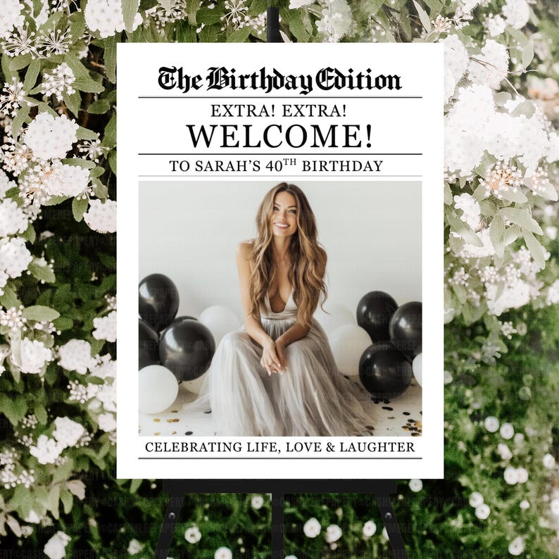 Birthday Newspaper, Newspaper Template, Canva Template, Newspaper Poster, Editable Newspaper, Editable Template, Birthday Invitation, Canva Newspaper, Birthday Printable, Newspaper Sign, Birthday Milestone, Birthday Decor, Newspaper Custom, Printed and Shipped Sign