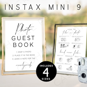 Instax Mini 9 Guest Book Sign, Printable Photo Instructions Sign, Instax Camera Table Sign, Wedding Polaroid Sign, Instant Digital Download