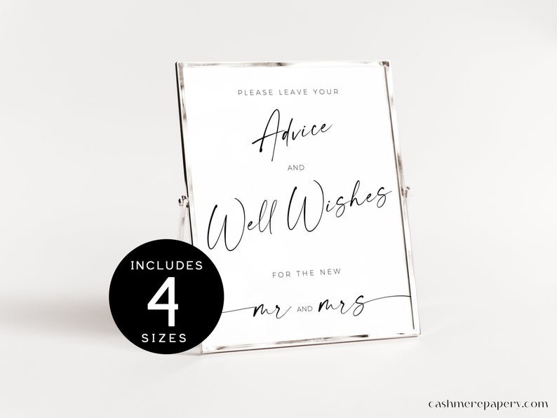 Advice & Wishes Card Kit For Weddings - 45 Cards & 1 Standing Sign, Perfect For Engagement & Wedding Party Games - View #2