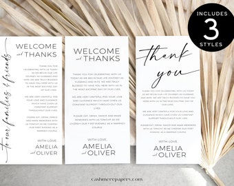 Modern Thank You Letter | Printable Thank You | Thank You Napkin Note | Wedding Napkin Note | Minimalist Place Setting Thank You | Editable