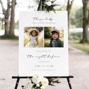 These Kids Are Getting Married Rehearsal Sign, Printable Rehearsal Dinner Welcome Sign, Personalized Wedding Signage, Instant Download CANVA