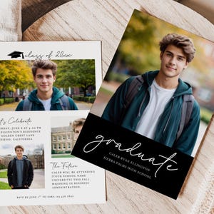Guy Graduation Invitation, Graduation Invitation Boy, Graduation Invitation 2025 Boy, Senior Graduation Template, Graduation Announcement