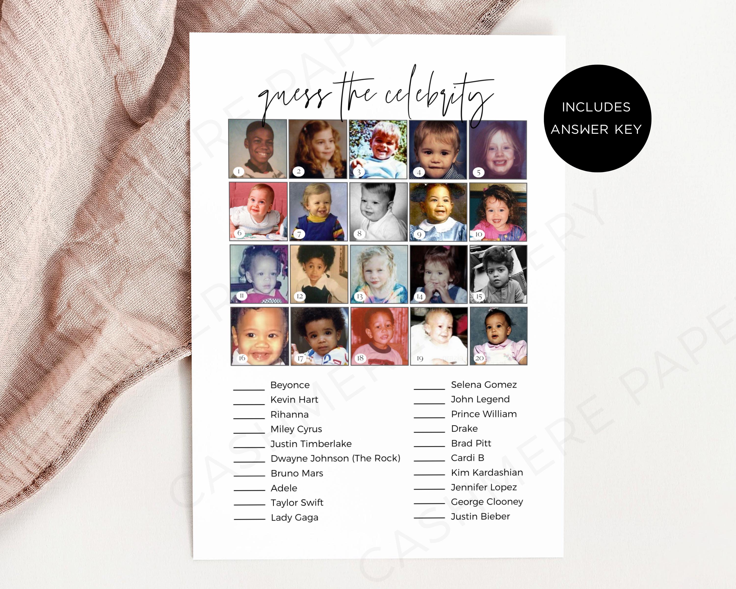 Printable Celebrity Picture Quiz With Answers