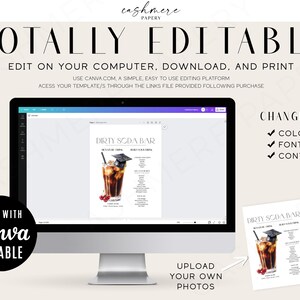 Party Drink Sign, Signature Drink Sign, Graduation Party Bar, Wedding Bar Sign, Italian Soda Bar, Bridal Shower Sign, Kids Birthday Drink, Dirty Soda Bar Sign, Soda Party Decor, Non-Alcoholic Drink, Soda Pop Bar, Printable Drink Menu, Drink Menu Signs