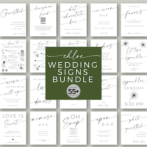 Wedding Signs Template Bundle Wedding Signs Bundle Minimalist Wedding Bundle Reception Sign Bundle Editable Template Sign Bundle