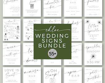 Wedding Signs Template Bundle Wedding Signs Bundle Minimalist Wedding Bundle Reception Sign Bundle Editable Template Sign Bundle