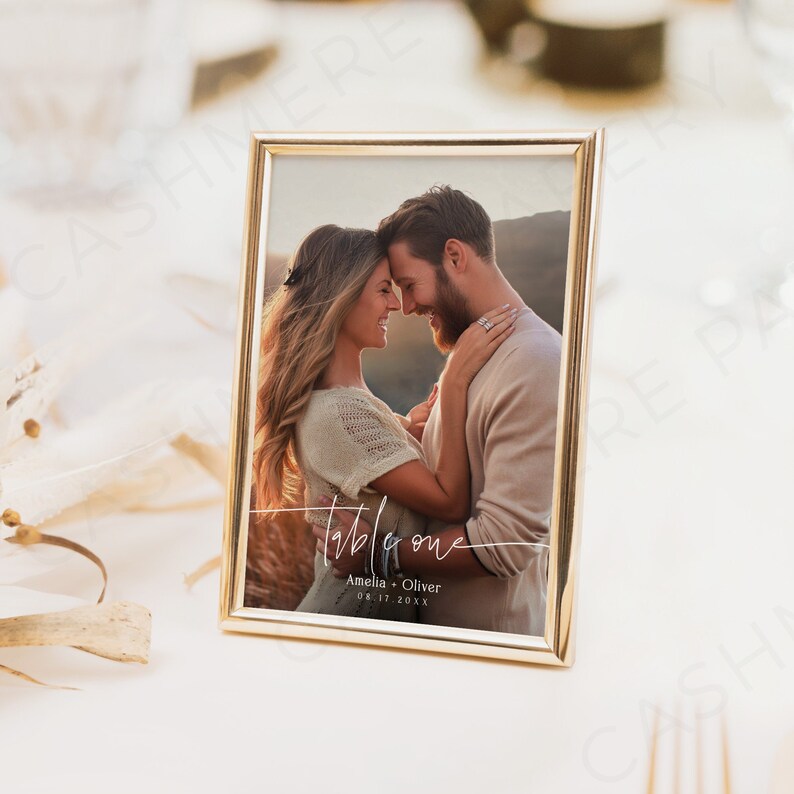 Photo Wedding Table Number Template, DIY Printable (Instant Download ...